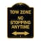 Signmission No Stopping Anytime W/ Bi-Directional Arrow, Black & Gold Aluminum Sign, 18" x 24", BG-1824-23579 A-DES-BG-1824-23579 - alternate 1